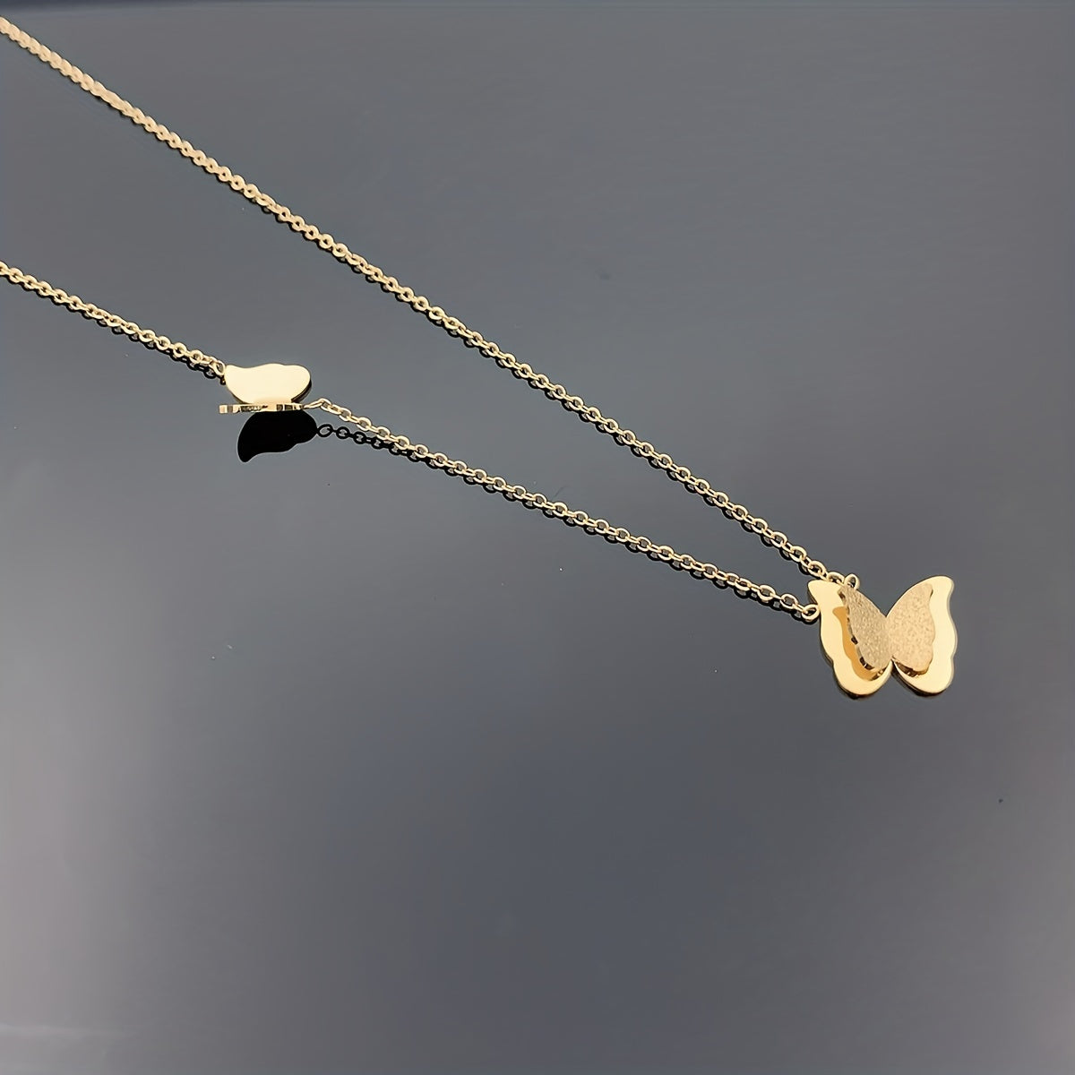1pc Stainless Steel Butterfly Necklace Birthday Christmas