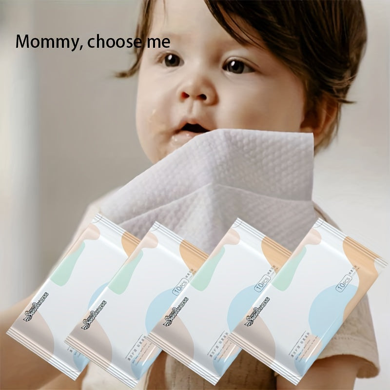 10 Baby Wipes Portable Children Cleaning Wet Wipes