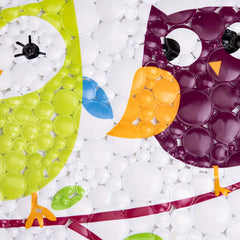 Cartoon Bird Anti-slip Shower Stall Mat with Drain Holes and Suction Cup