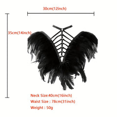 Feather Strappy Chest Harness Gothic Hollow Out Cage Body Suspenders