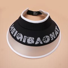 Letter Print Visors Sunscreen Hat UV Protection Face Cover Ponytail Cap