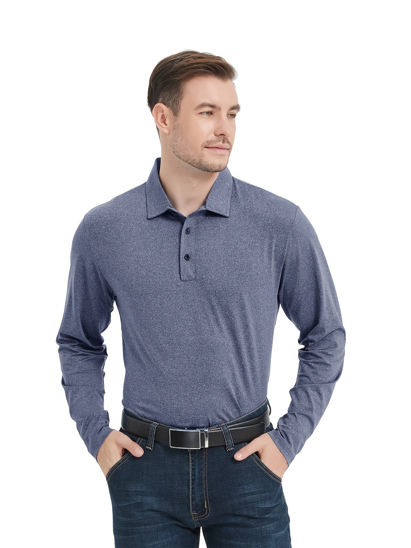 HovSiyla Men's Long Sleeve Golf T Shirt Quick Dry Moisture Wicking