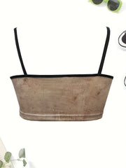 Poker Print Cami Top Spaghetti Strap Crop Top