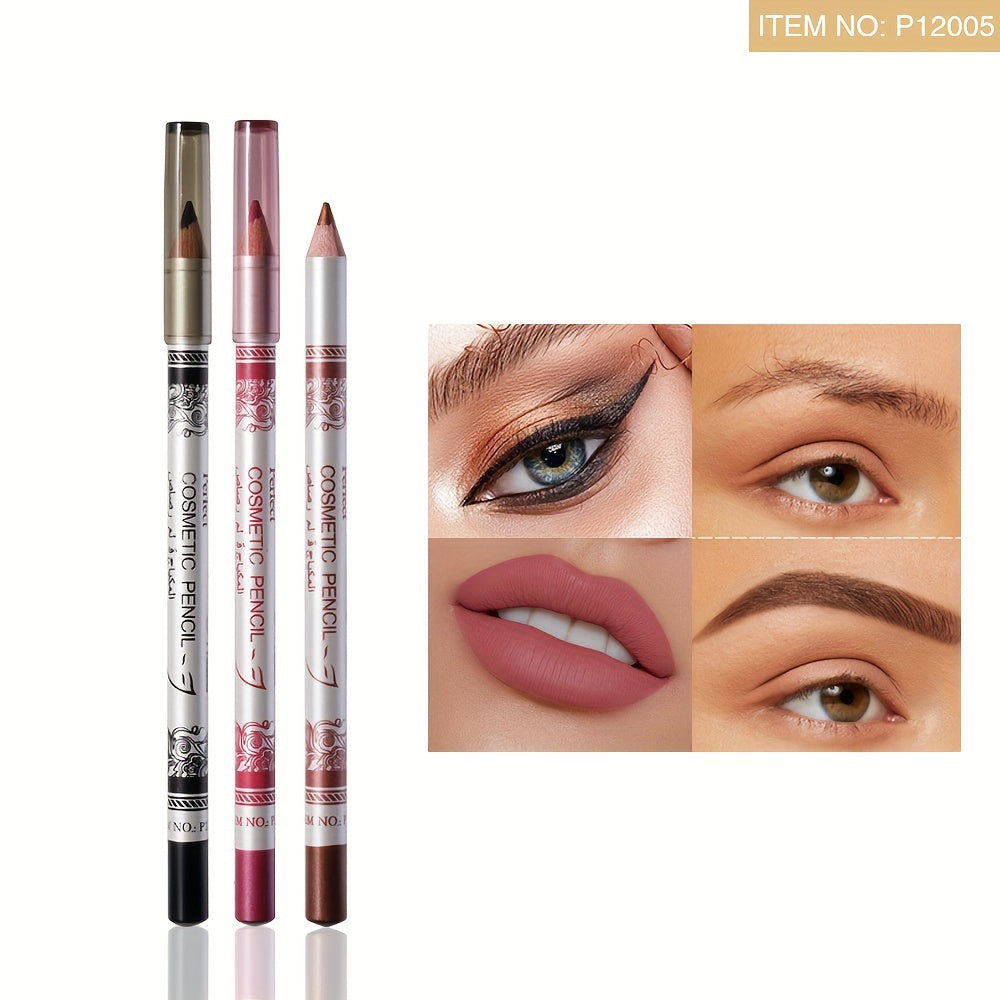 12 Colorful Eyeliner Pencil Set Waterproof Smudge Proof Long Lasting Makeup