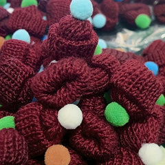 5pcs Christmas Mini Hats Decorative Woolen DIY Hair Clips Ornaments