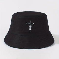 Faith Cross Print Bucket Hat Lightweight Adjustable