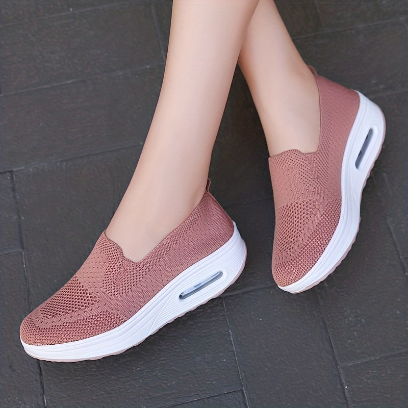 Women's Air Cushion Wedge Sneakers Slip On Casual Shoes