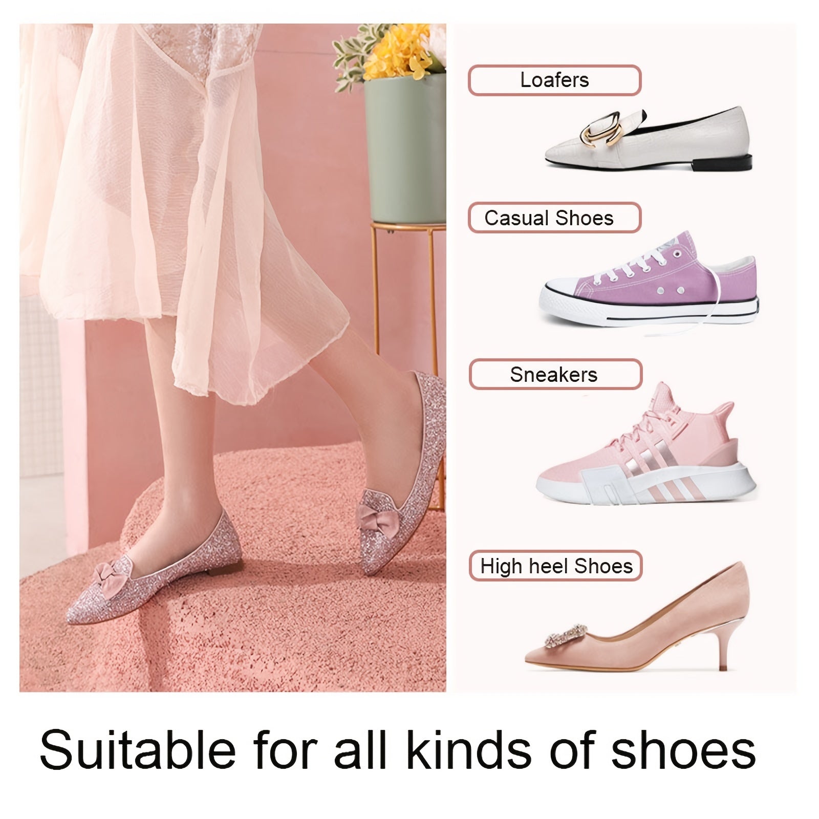 Heel Stickers & Insoles for Anti Drop & Wear Protection