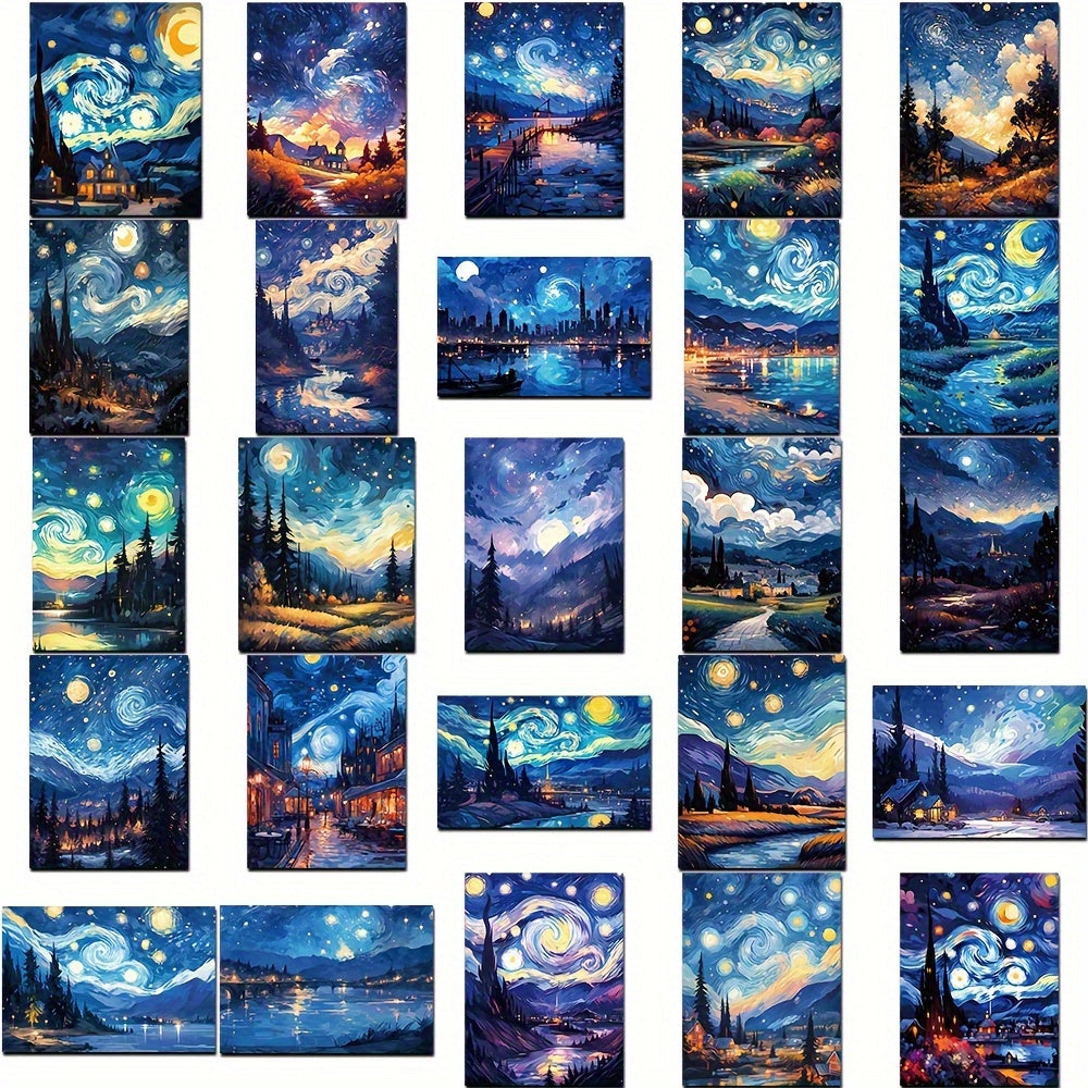 50pcs Fantasy Landscape Waterproof Stickers for DIY Decorations