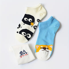Men's Pattern Liner Anklets Cotton Blend Socks