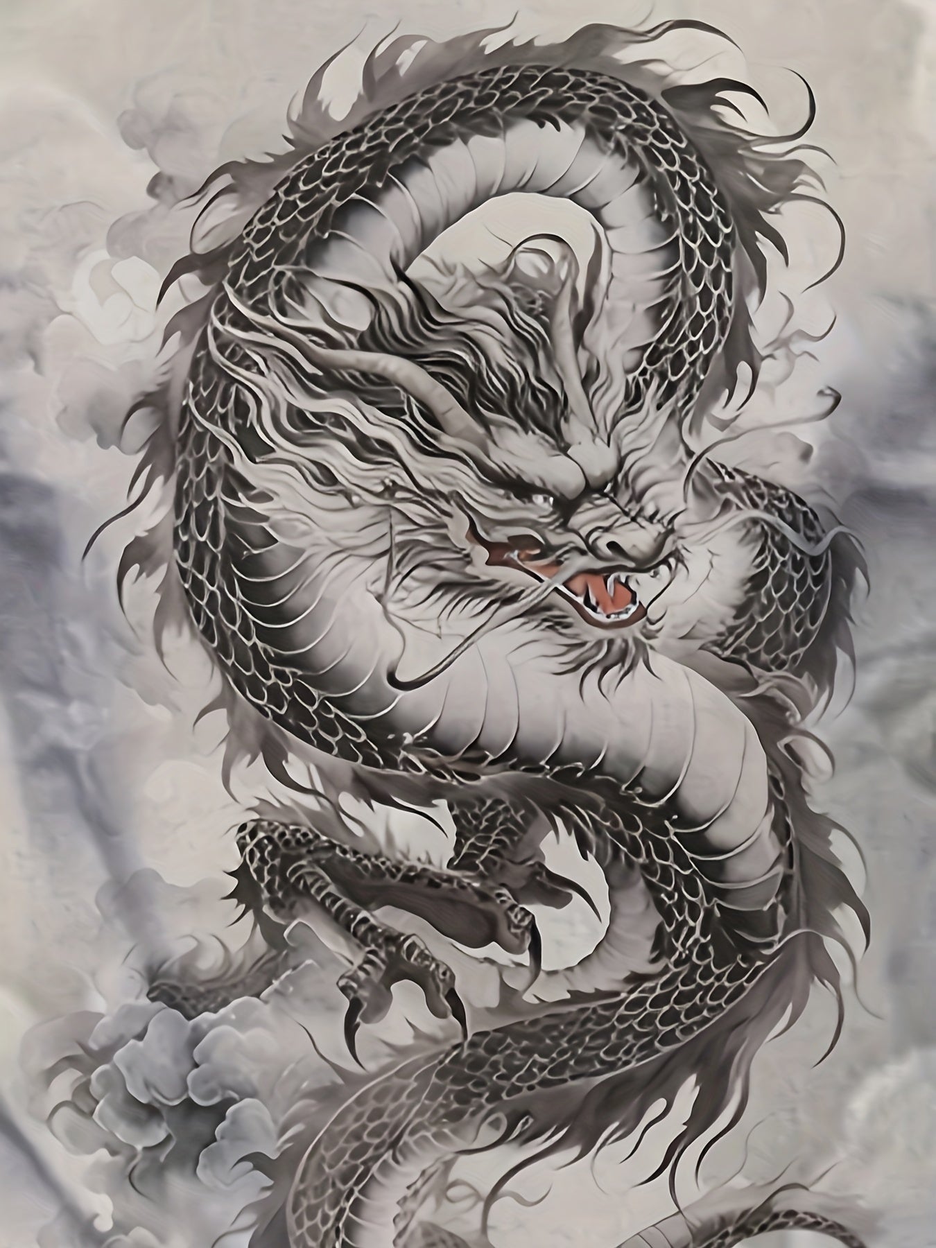 Dragon Pattern Casual Tee Street Style Summer T-shirt