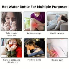 2L Rubber Hot Water Bottle Soft Cover Hot Water Bag Hot Cold Pack