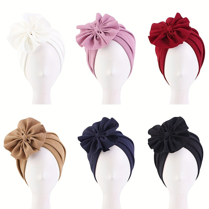 Plate Flower Turban Cap Boho Elastic Head Wrap Beanie Head Scarf Chemo Hats