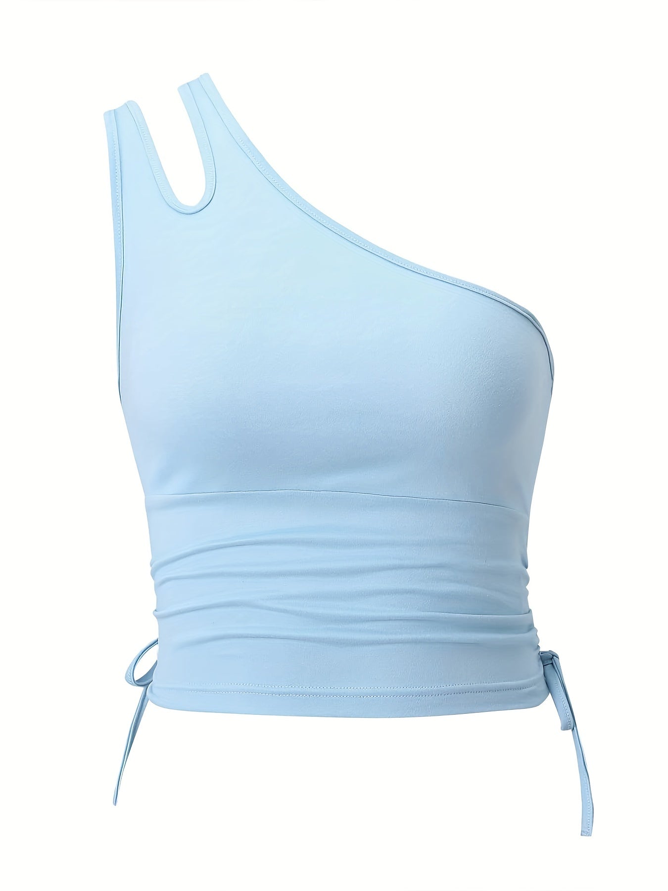 Y2K One Shoulder Drawstring Tank Top