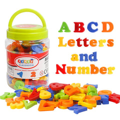 Colorful Alphabet and Numbers Refrigerator Magnets Learning Toy Set