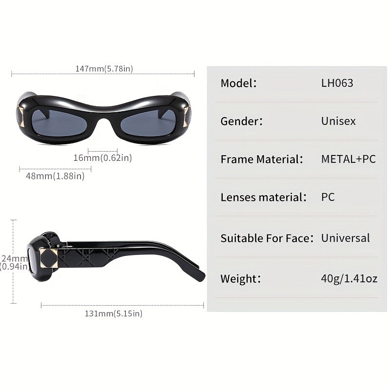 Y2K Oval Goggles UV400 Photo Booth Props Sunglasses