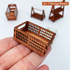 1:12 Dollhouse Mini Storage Basket Bread Food Dollhouse Decoration
