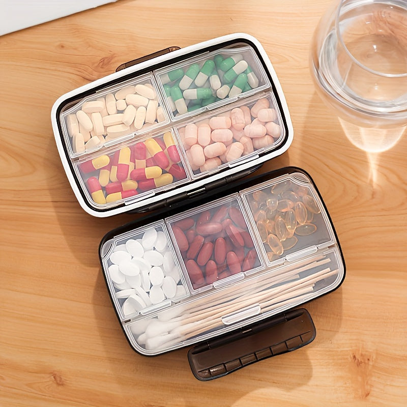 Travel Pill Dispenser Airtight 8 Compartments