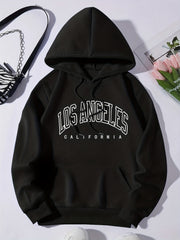 Kangaroo Pocket Preppy Hoodie Casual Long Sleeve Drawstring Hoodies