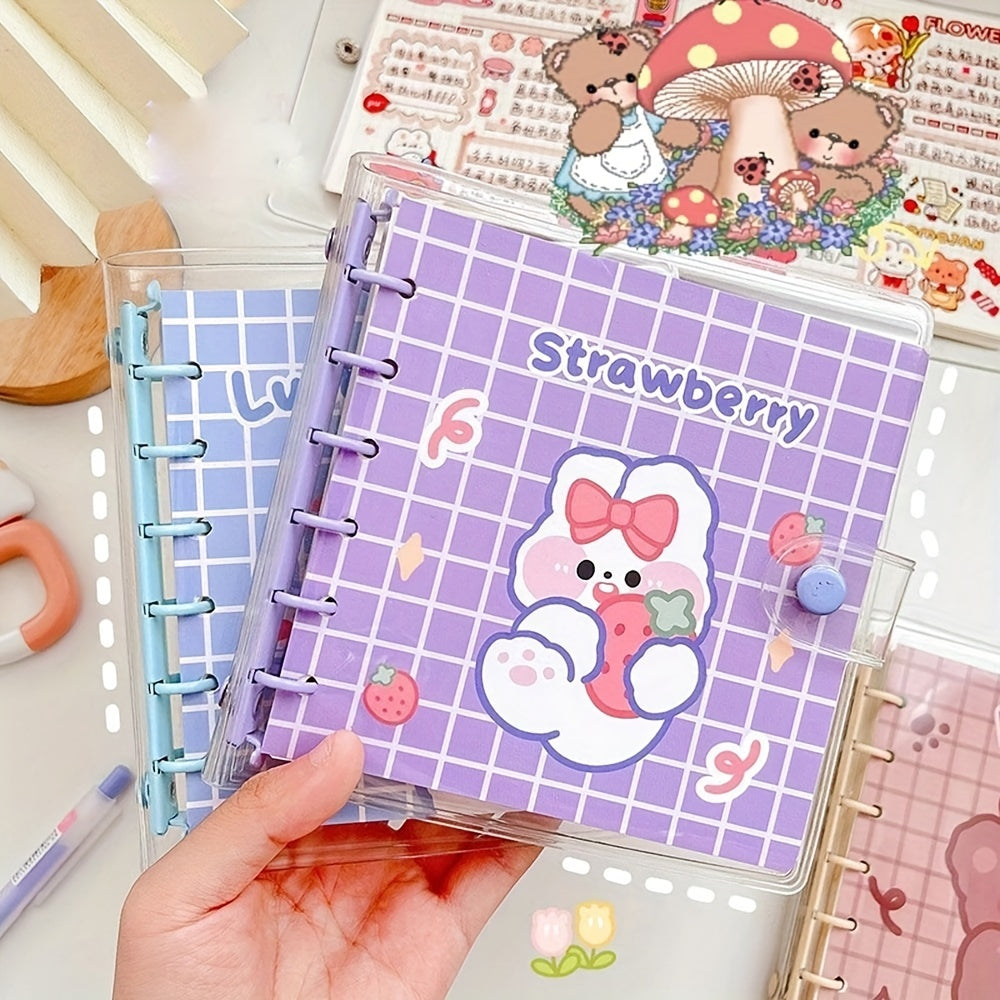 Bear Bunny PVC Cover 6 Ring Loose Leaf Scrapbook Journal