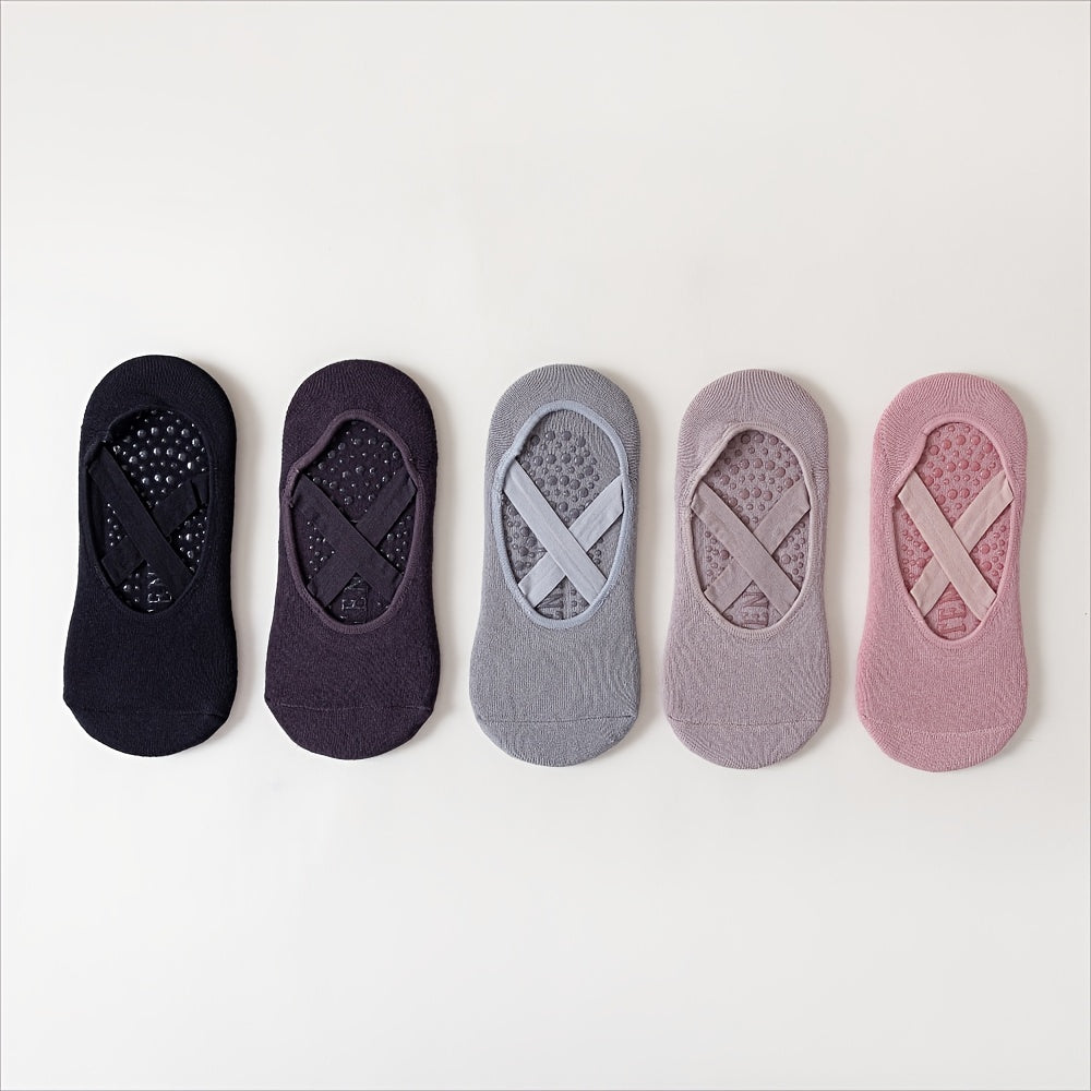 Cross Straps Yoga Socks Towel Bottom Non Slip Breathable Grippers