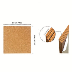 10pcs Square Self Adhesive Cork Coasters DIY Craft Office Supplies