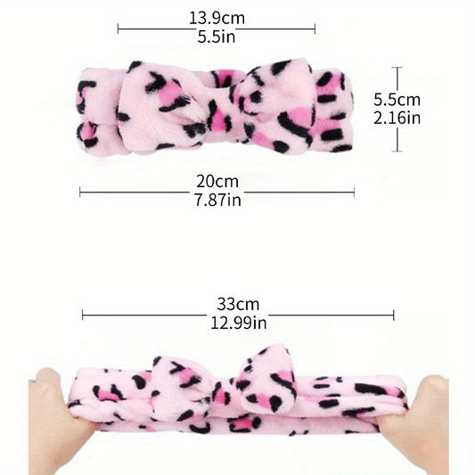 Leopard Print Hairband Polka Dot Face Wash Spa Beauty Hair Hoop