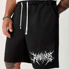Men's Casual Solid Color Elastic Waist Drawstring Shorts for Summer