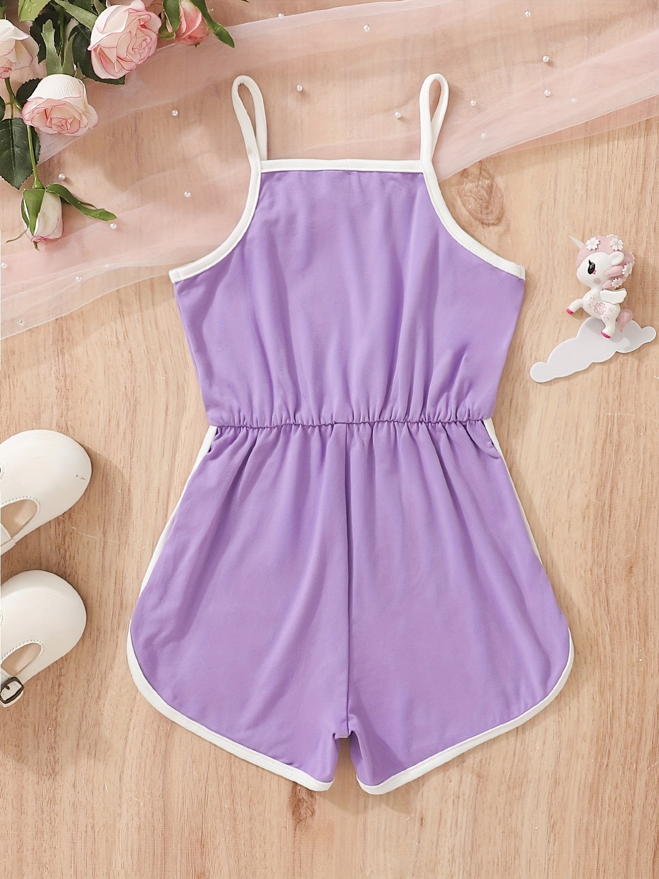 Toddler Girls Unicorn Graphic Cami Rompers Jumpsuits