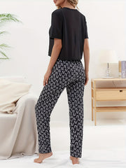 Cartoon Dog Print Pajama Set Women's Sleepwear & Loungewear