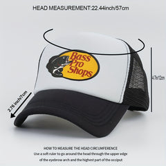 Hip Hop Mesh Trucker Hat Unisex Candy Block Fish Print Baseball Cap