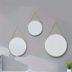 Round Wall Mirror with Chain for Home Decor