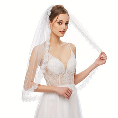 Lace Edge Wedding Veil With Comb