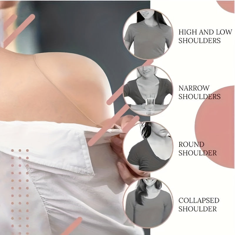 2pcs Invisible Silicone Shoulder Pads Removable Reusable Self adhesive