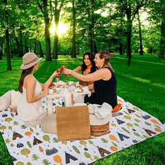 Waterproof 3 Layer Picnic Blanket 200 X 200 Boho Forest Print