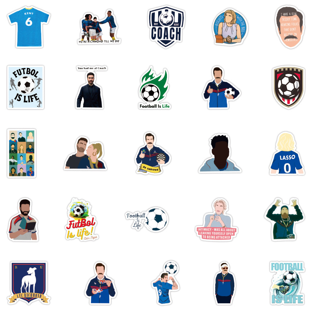Soccer Coach Stickers 50pcs Waterproof Decals for Children Teens Girls