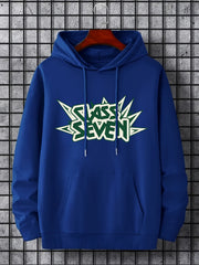 Men's Class Seven Print Hoodie Drawstring Hooded Sweatshirt