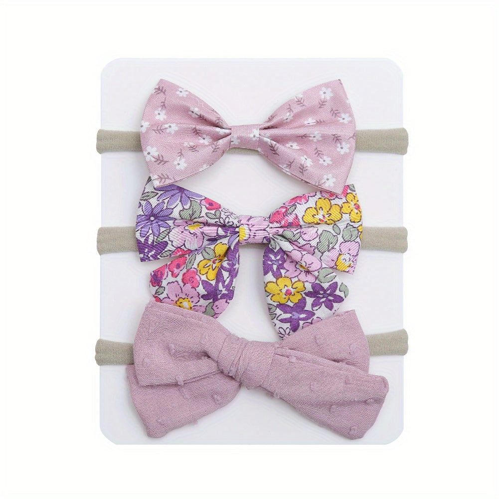 3pcs Cartoon Flower Bow Headband Set for Baby Girls