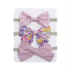 3pcs Cartoon Flower Bow Headband Set for Baby Girls