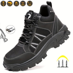Men's Steel Toe Non Slip Work Safety Boots Puncture Proof