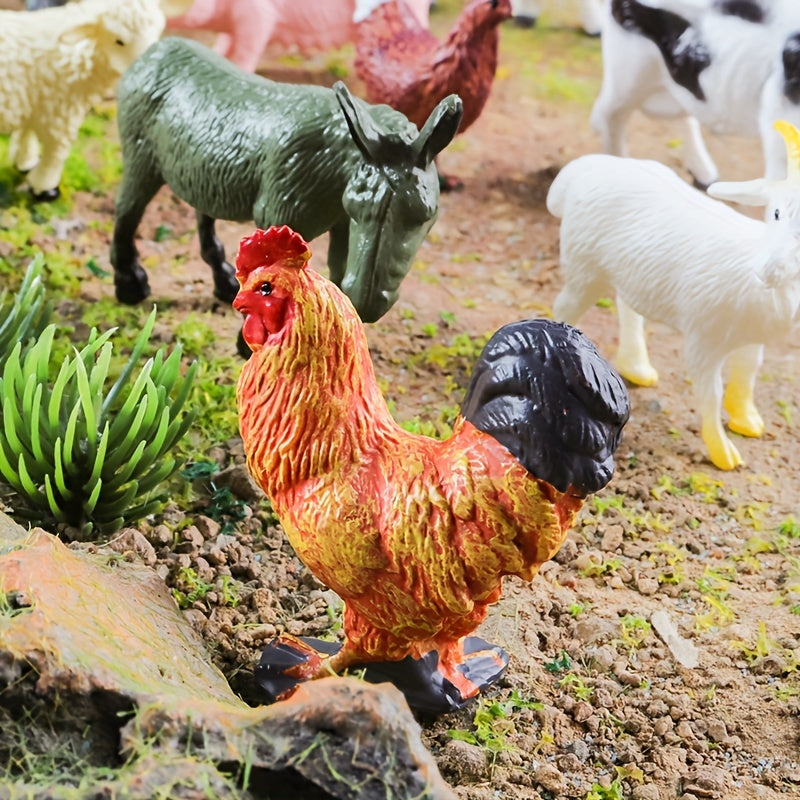 12pcs Farm Animal Figures Set Educational Toy Collection for Children 3-6 Years