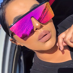 Oversized Squared Sun Glasses Female Big Frame Shades Unisex
