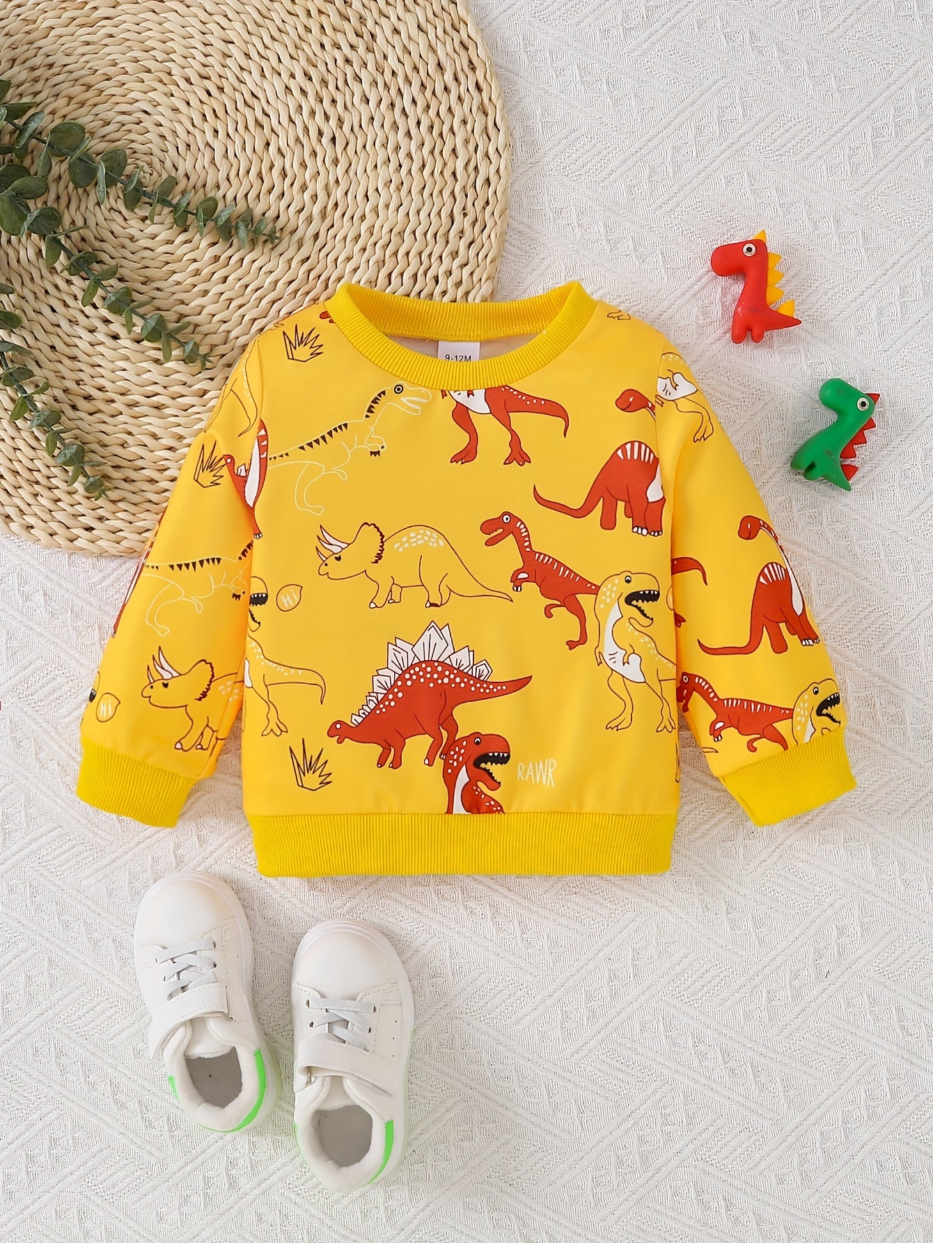 Cute Cartoon Car Print Long Sleeve Sweatshirt for Toddler Boys