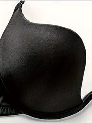 Solid T-Shirt Bra Push-Up Scoop Bra Women's Lingerie