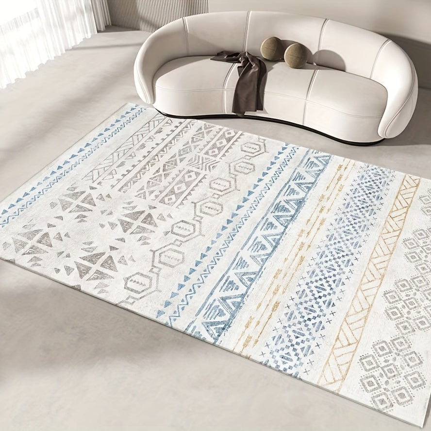 Moroccan Stripe Pattern Area Rug Vintage Loop Velvet Carpet European Sense
