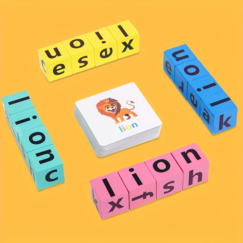 Wooden Alphabet Building Blocks for Spelling CVC Words