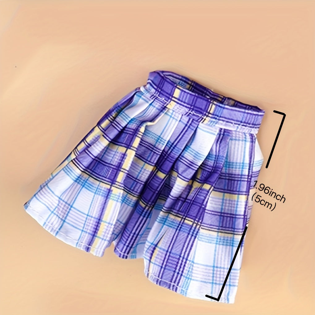 1pc Plaid Pleated Skirt Student Uniform Short Skirts Doll Clothes For 1 6 Doll
