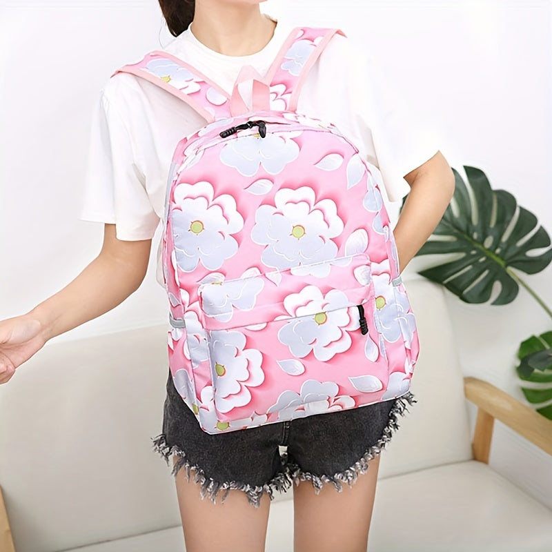Kids Backpack Waterproof Schoolbag Flower Leaf Design