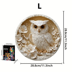 Challenging Owl Embossed Wooden Puzzle - Unique Animal Shape