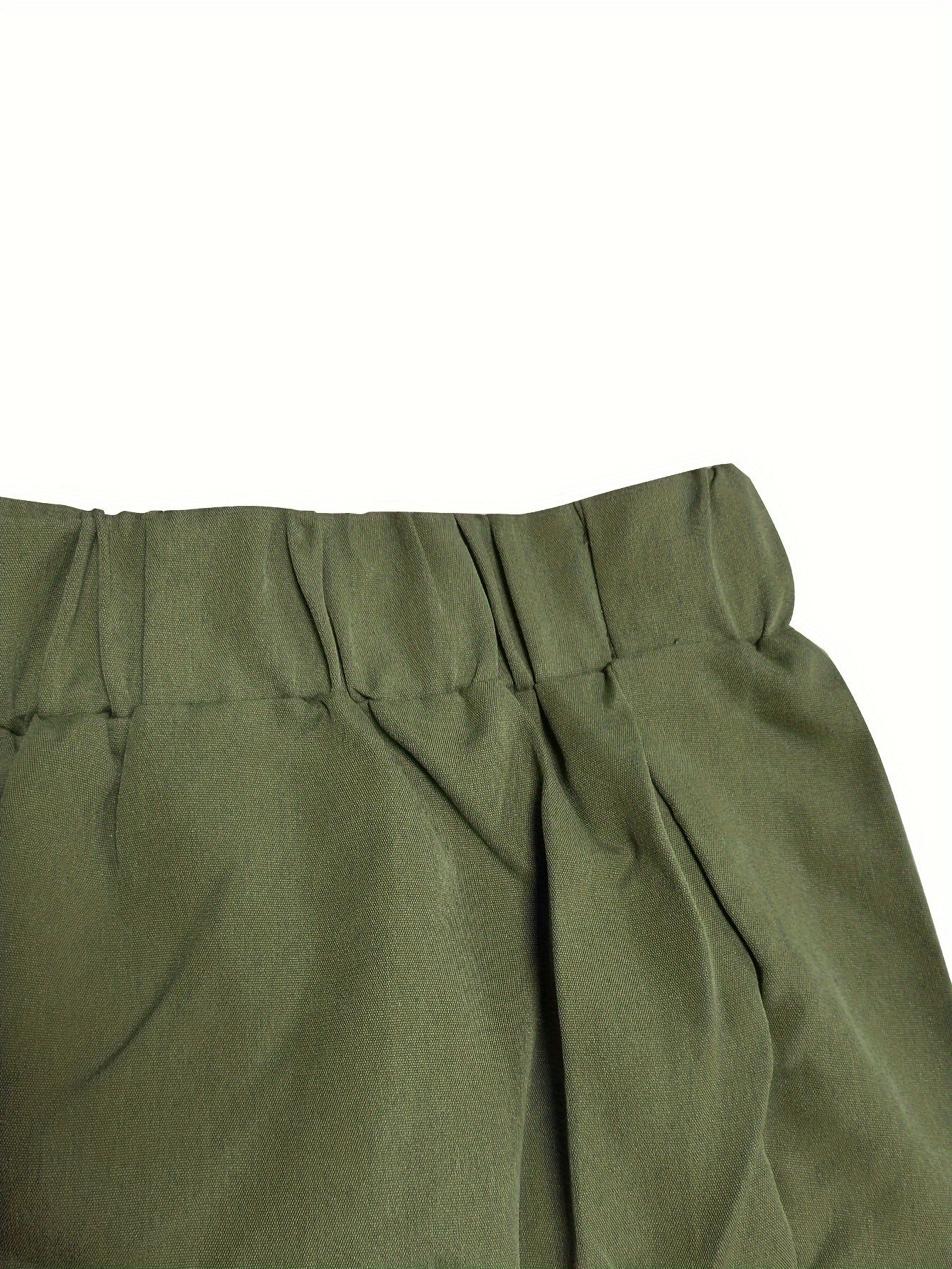 Solid High Rise Crop Joggers With Pockets